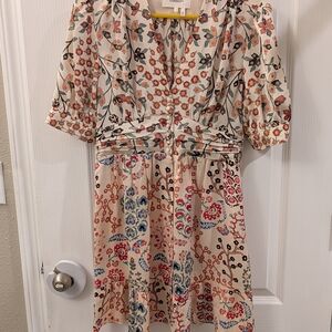 Floral Patterned Dress with Mixed Prints